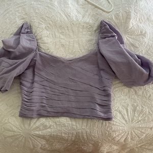 Zara Purple Puffy Sleeve Top